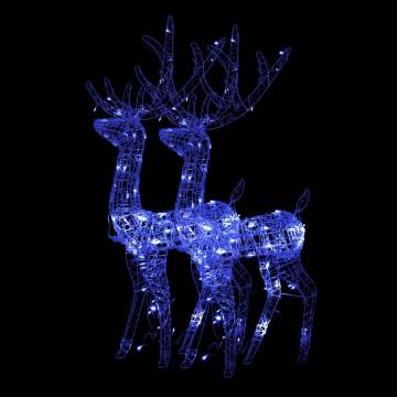 Acrylic Reindeer Christmas Decorations 120 cm - Blue (2 pcs)