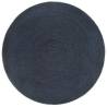 Reversible Braided Jute Rug - Navy Blue & Natural 150 cm