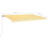 Manual Retractable Awning 500x300 cm - Yellow and White