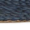 Reversible Braided Jute Rug - Navy Blue & Natural 150 cm