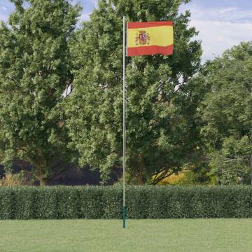 Spain Flag and Pole 6.23 m Aluminium - Durable & Adjustable