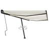 Manual Retractable Awning with LED - 450x300 cm Cream