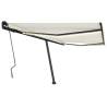 Manual Retractable Awning with LED - 450x300 cm Cream