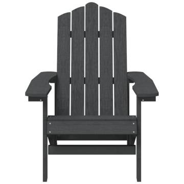 Garden Adirondack Chairs with Table - HDPE Anthracite