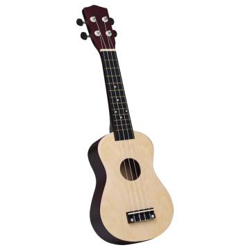 Soprano Ukulele Set for Kids - Light Wood 23" | HipoMarket