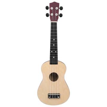 Soprano Ukulele Set for Kids - Light Wood 23" | HipoMarket