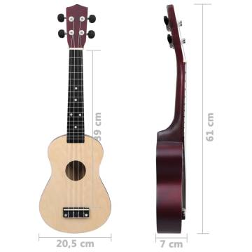 Soprano Ukulele Set for Kids - Light Wood 23" | HipoMarket