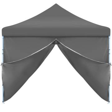 Folding Pop-up Party Tent with 8 Sidewalls - 3x9m Anthracite