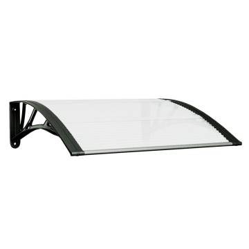 Stylish Black and Transparent Door Canopy - 80x75 cm