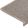 Carpet Stair Treads 15 pcs | Light Brown | Non-Slip & Washable