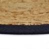 Handwoven Placemats - Natural & Navy Blue - 4 pcs Set