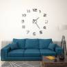 3D Wall Clock Modern Design 100 cm XXL Silver Colour silver 