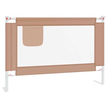 Toddler Safety Bed Rail Taupe - 100x25 cm Fabric