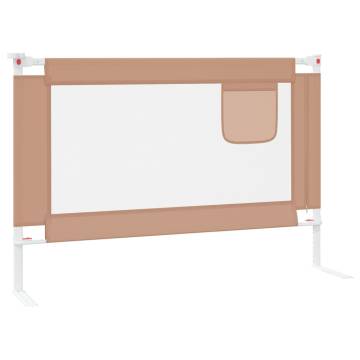 Toddler Safety Bed Rail Taupe - 100x25 cm Fabric