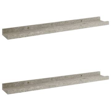 Concrete Grey Wall Shelves - 2 pcs 60x9x3 cm | HipoMarket