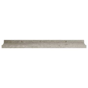 Concrete Grey Wall Shelves - 2 pcs 60x9x3 cm | HipoMarket