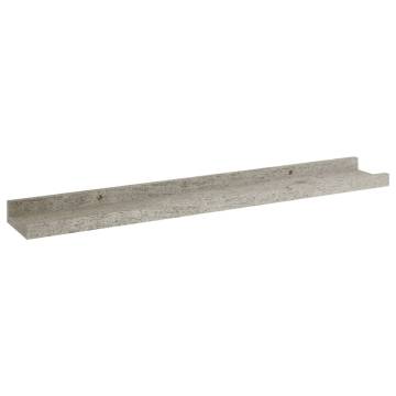 Concrete Grey Wall Shelves - 2 pcs 60x9x3 cm | HipoMarket