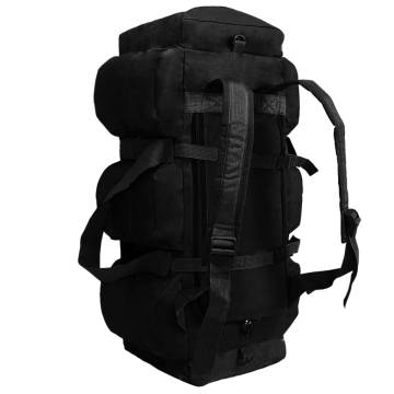 3-in-1 Army-Style Duffel Bag 90L - Versatile Black Bag