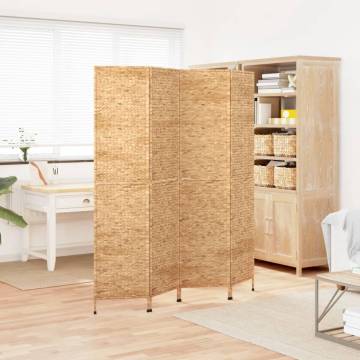 Stylish 4-Panel Water Hyacinth Room Divider - 163x180 cm