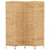 Stylish 4-Panel Water Hyacinth Room Divider - 163x180 cm