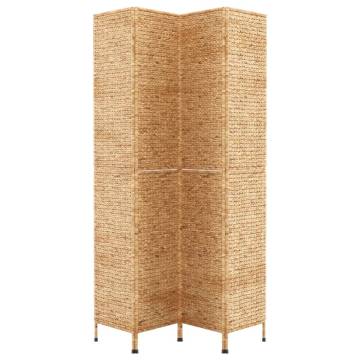 Stylish 4-Panel Water Hyacinth Room Divider - 163x180 cm