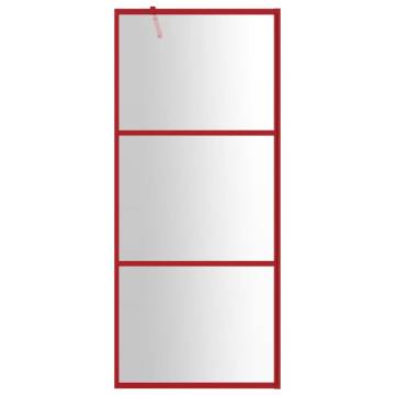 Walk-in Shower Wall with Clear ESG Glass Red 90x195 cm