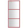 Walk-in Shower Wall with Clear ESG Glass Red 90x195 cm