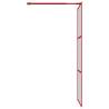 Walk-in Shower Wall with Clear ESG Glass Red 90x195 cm