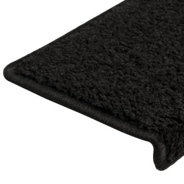 Carpet Stair Treads 15 pcs - Non-Slip Black Mats | Hipomarket