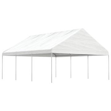 White Gazebo with Roof - 6.69x5.88m | Hipomarket UK