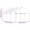 White Gazebo with Roof - 6.69x5.88m | Hipomarket UK