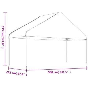 White Gazebo with Roof - 6.69x5.88m | Hipomarket UK