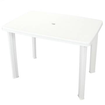 Weather-Resistant White Garden Table - 101x68 cm