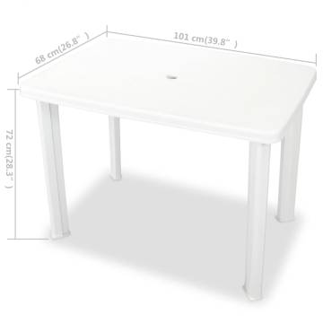 Weather-Resistant White Garden Table - 101x68 cm