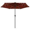 Parasol with LED Lights and Aluminium Pole 270 cm Terracotta Colour terracotta Quantity in Package 1 