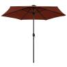 Parasol with LED Lights & Aluminium Pole | 270 cm Terracotta