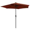 Parasol with LED Lights & Aluminium Pole | 270 cm Terracotta