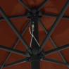 Parasol with LED Lights & Aluminium Pole | 270 cm Terracotta