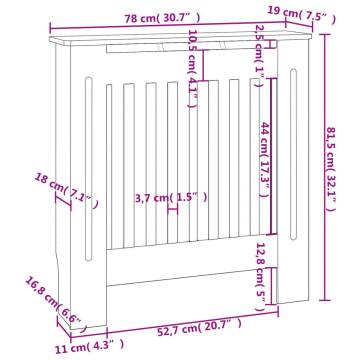 MDF Radiator Cover Grey 78 cm - Stylish & Durable | HipoMarket