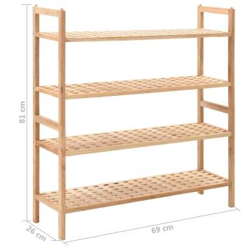 Solid Walnut Wood Shoe Rack - 69x26x81 cm | HipoMarket UK