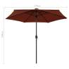 Parasol with LED Lights & Aluminium Pole | 270 cm Terracotta