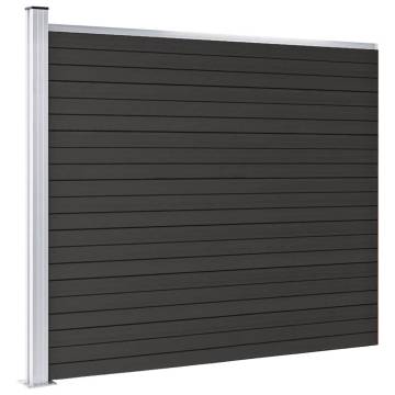 Durable Grey WPC Fence Panel 175x146 cm - Privacy & Security