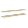 Floating Wall Shelves - Oak & White 90x23.5 cm - 2 pcs