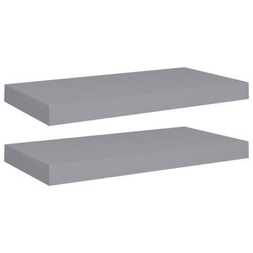 Floating Wall Shelves 2 pcs Grey - Stylish Home Display