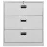 Light Grey Filing Cabinet - Durable Steel 90x46x103 cm