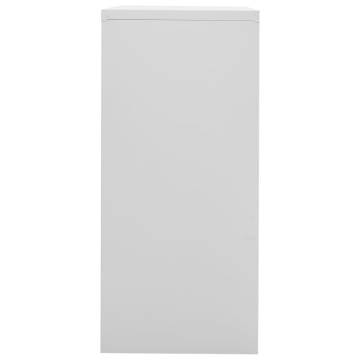 Light Grey Filing Cabinet - Durable Steel 90x46x103 cm