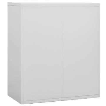 Light Grey Filing Cabinet - Durable Steel 90x46x103 cm