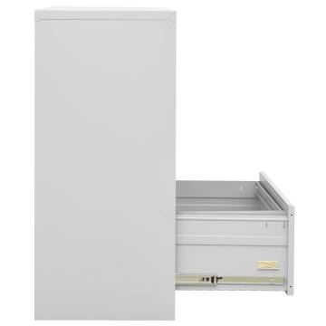 Light Grey Filing Cabinet - Durable Steel 90x46x103 cm