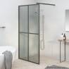 Walk-in Shower Screen 118x190 cm Dark Tempered Glass Colour black Size 118 x 190 cm 