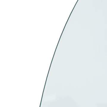 Fireplace Glass Plate Half Round 800x600 mm - Premium Quality